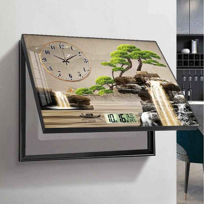 电表箱装饰画带钟表万年历2024新款轻奢高级感配电箱盒遮挡挂画,淘宝优惠券,粉丝福利购,淘宝优惠卷