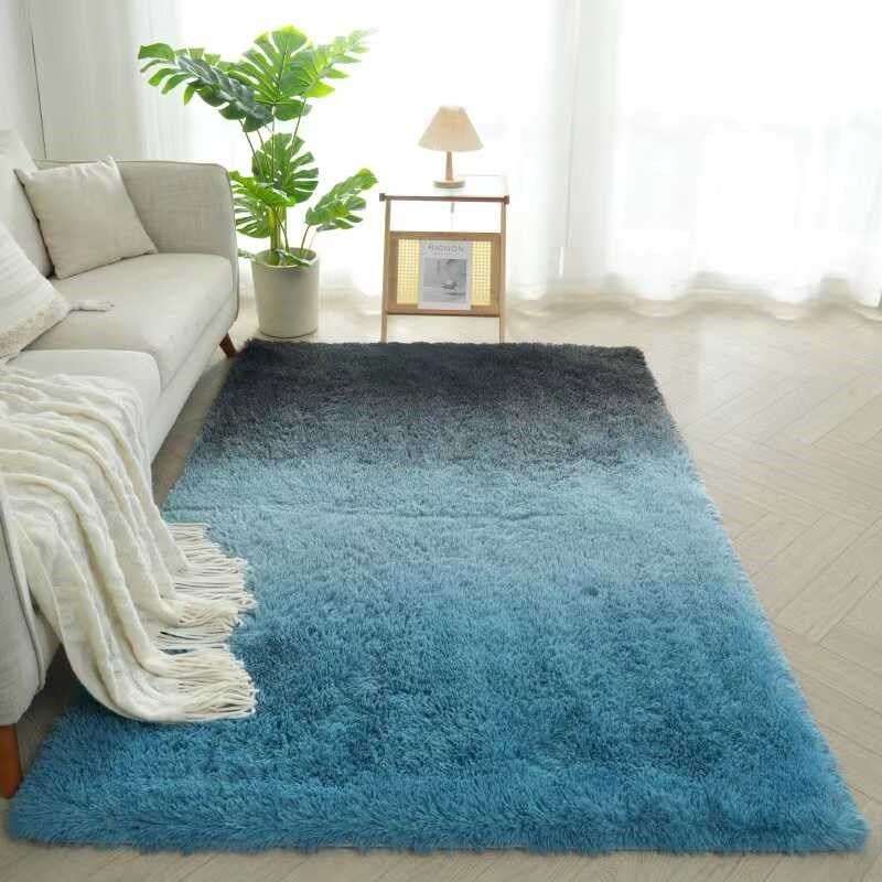 Silky wool carpet gradient bedroom and living room stain-resistant and easy-care plush full bedside blanket silk wool carpet