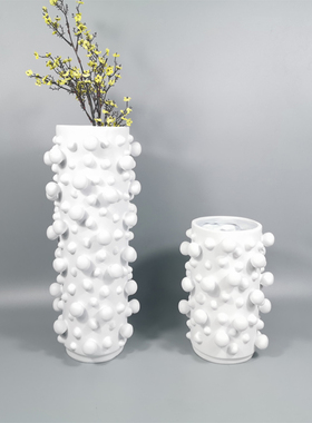 现代黑白泡泡圆球树脂器桌面瓶插玄关客厅软装饰品