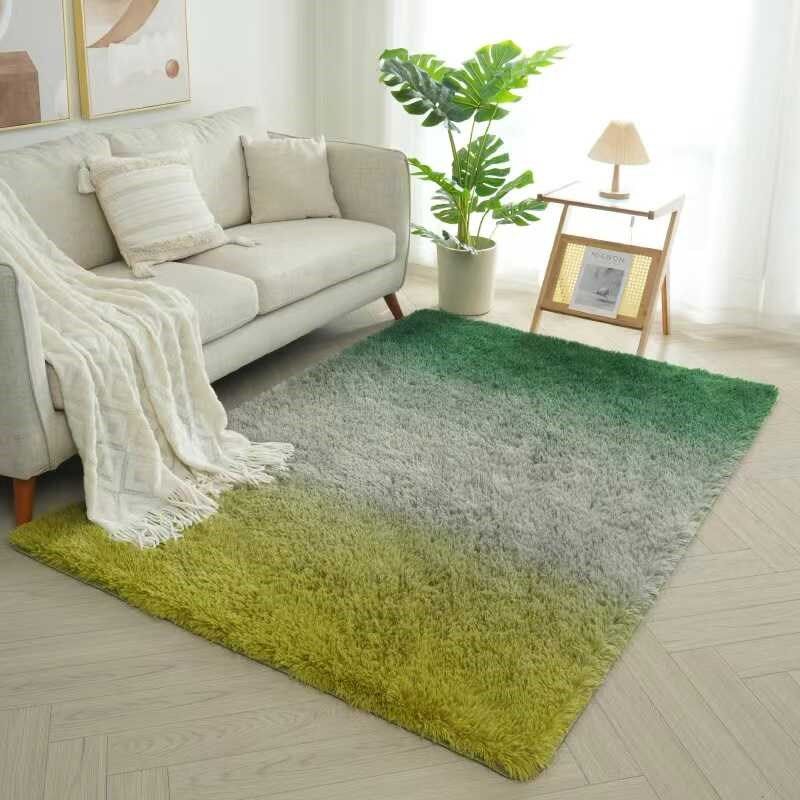 Silky wool carpet gradient bedroom and living room stain-resistant and easy-care plush full bedside blanket silk wool carpet