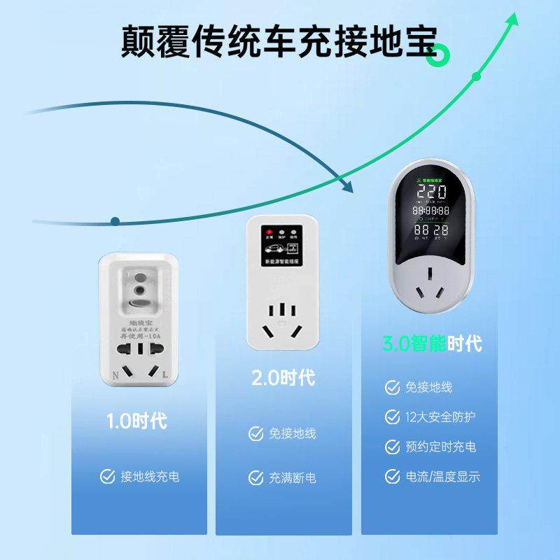 新能源接地宝电动汽车充电转换器通用比亚迪吉利零跑免接地线插座,淘宝优惠券,粉丝福利购,淘宝优惠卷