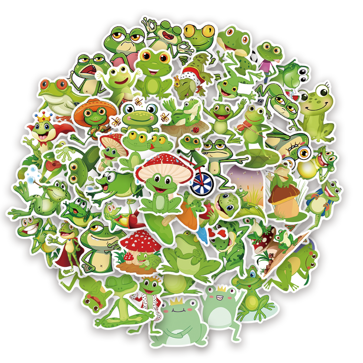 卡通青蛙贴纸可爱绿色动物贴纸装饰DIY手账素材,淘宝优惠券,粉丝福利购,淘宝优惠卷