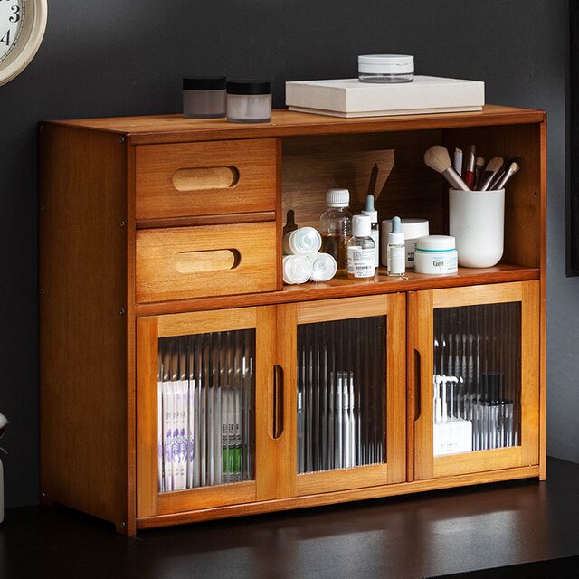 Desktop storage box storage cabinet j tea set display cabinet tableware cosmetic storage cabinet water cup storage rack kitchen