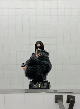 24aw新款男女同款太阳眼镜黑框感光变色水银防风沙大框墨镜滑雪