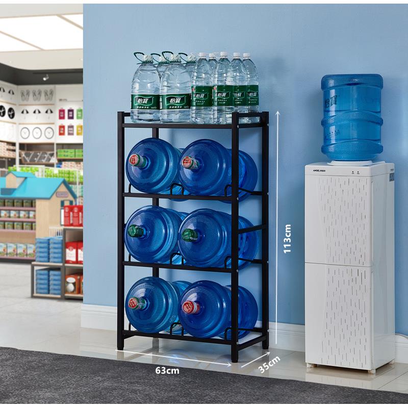 16.8--20L大桶 桶装水纯净水桶收纳展示架子,双排三、四层含置物 - 图1