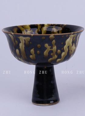 宋瓷彷古窑陶瓷器皿高脚杯摆件样板间客厅茶几茶室会所售楼处柜子