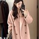 QY2025 autumn and winter Korean high-end mid-length temperament antelope thickened coat