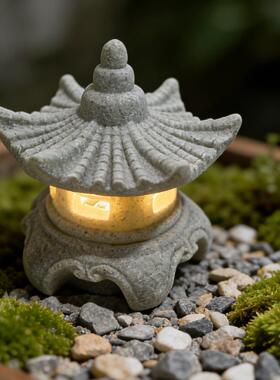 创意桌面摆件客厅卧室小宫灯小夜灯礼物微景观小亭子装饰园艺庭院