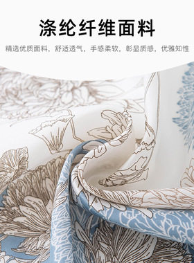 清新淡雅花卉70方巾仿真丝丝巾头巾春夏印花护颈围脖围巾职业领巾