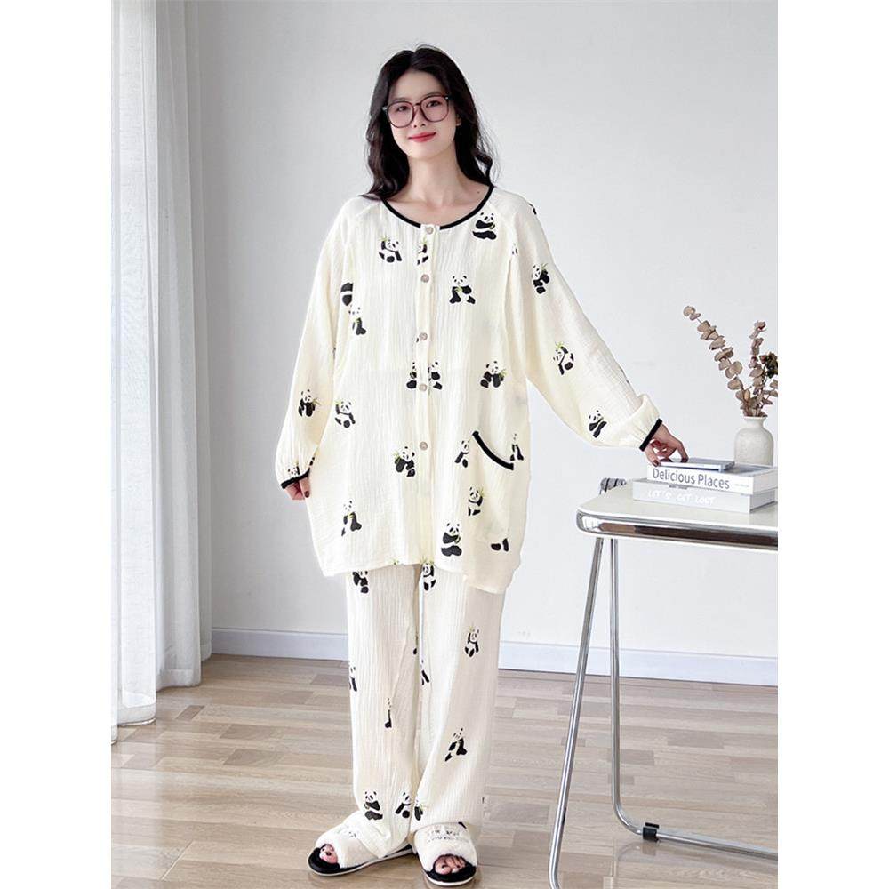 纯棉纱布女士加码护理睡衣100kg产后服春秋季长袖产妇疗养院服,淘宝优惠券,粉丝福利购,淘宝优惠卷