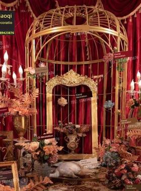 欧洲铁艺超大鸟笼婚礼装饰装饰品户外落地房超大摄影道具鸟笼