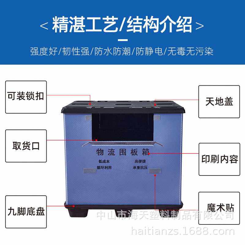 pp蜂窝板折叠围板箱物流周转箱生产 带盖塑料周转框塑胶太空箱,淘宝优惠券,粉丝福利购,淘宝优惠卷