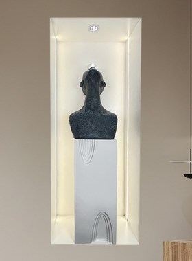 酒店大堂客厅摆设蓝色抽象u人物雕塑丑萌大号落地摆件高级感小众