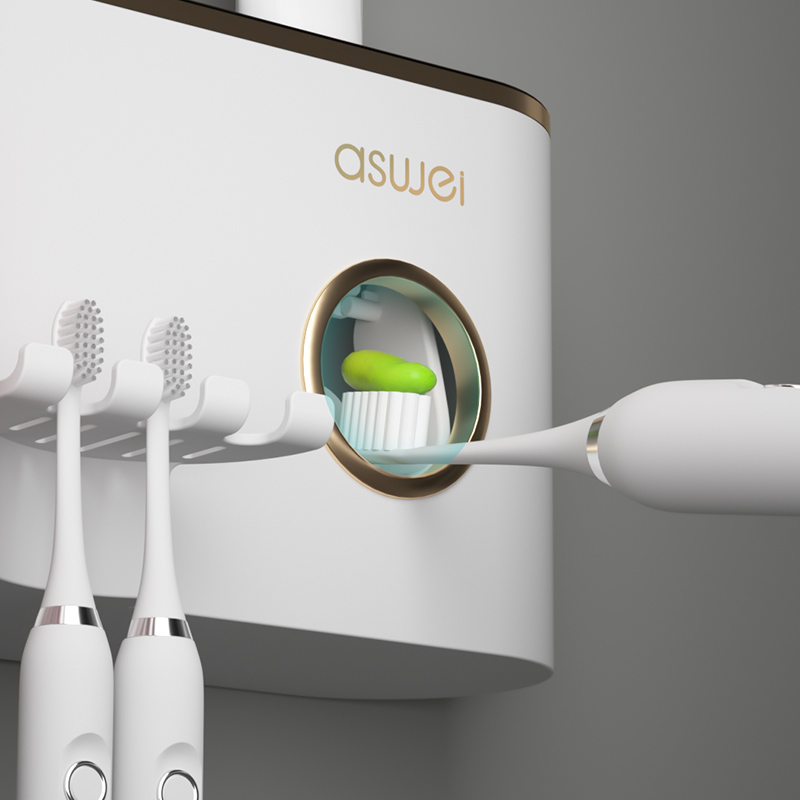 牙刷置物架牙膏牙杯电动漱口杯刷牙杯子家庭收纳免打孔卫生间壁挂 - 图3