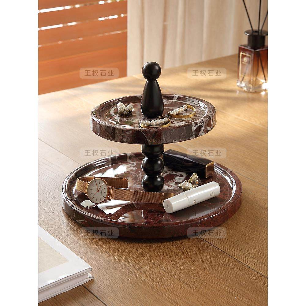 天然大理石双层置物架入户玄关装饰收纳摆件香薰首托盘桌面收纳盘,淘宝优惠券,粉丝福利购,淘宝优惠卷