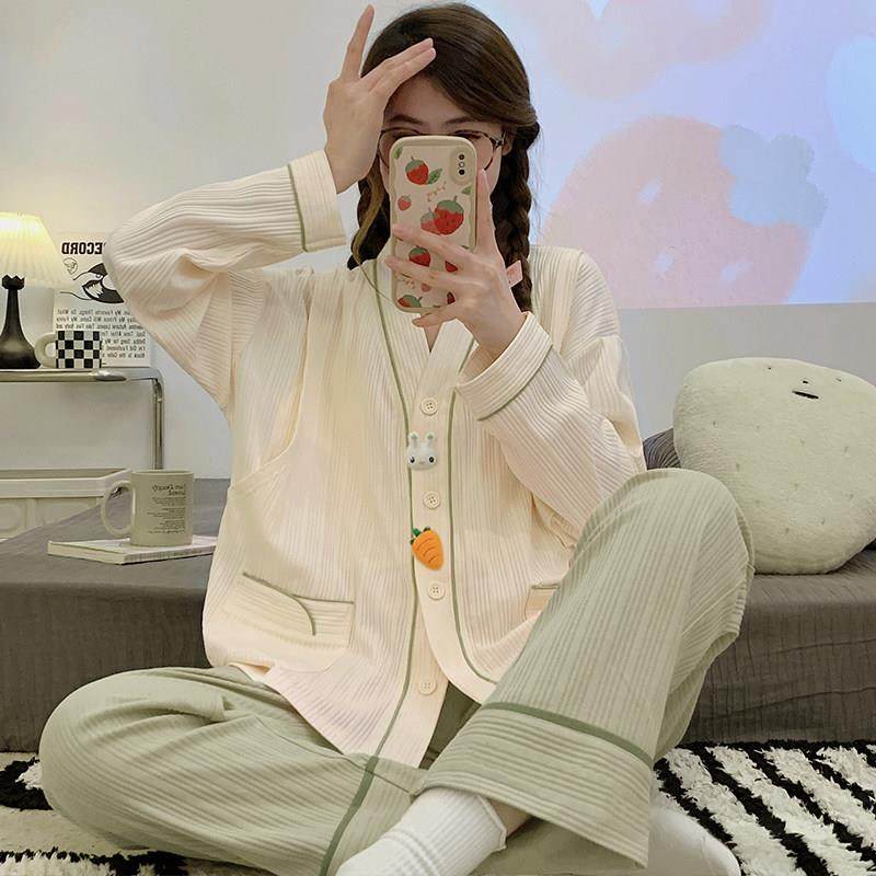 A类纯棉月子服春秋产后带胸垫孕妇睡衣套装全棉吸汗哺乳期夏薄款,淘宝优惠券,粉丝福利购,淘宝优惠卷