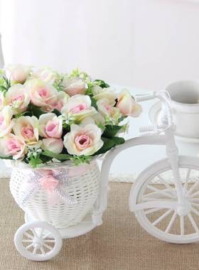 钢琴摆上的花花车套装饰品小摆件塑料干花束室内客茶几厅摆设假花