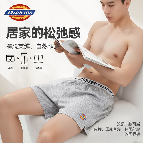Dickies纯棉高端男士内裤宽松阿罗裤透气运动短裤子内穿睡裤夏季 - 图0