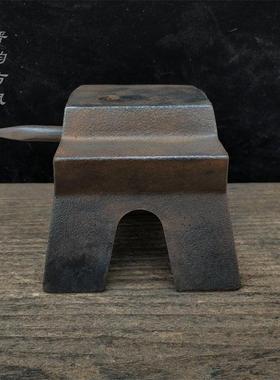 仿古民俗老物件老铁砧子铁匠铁墩子实用收藏小羊角砧敲打垫托工具