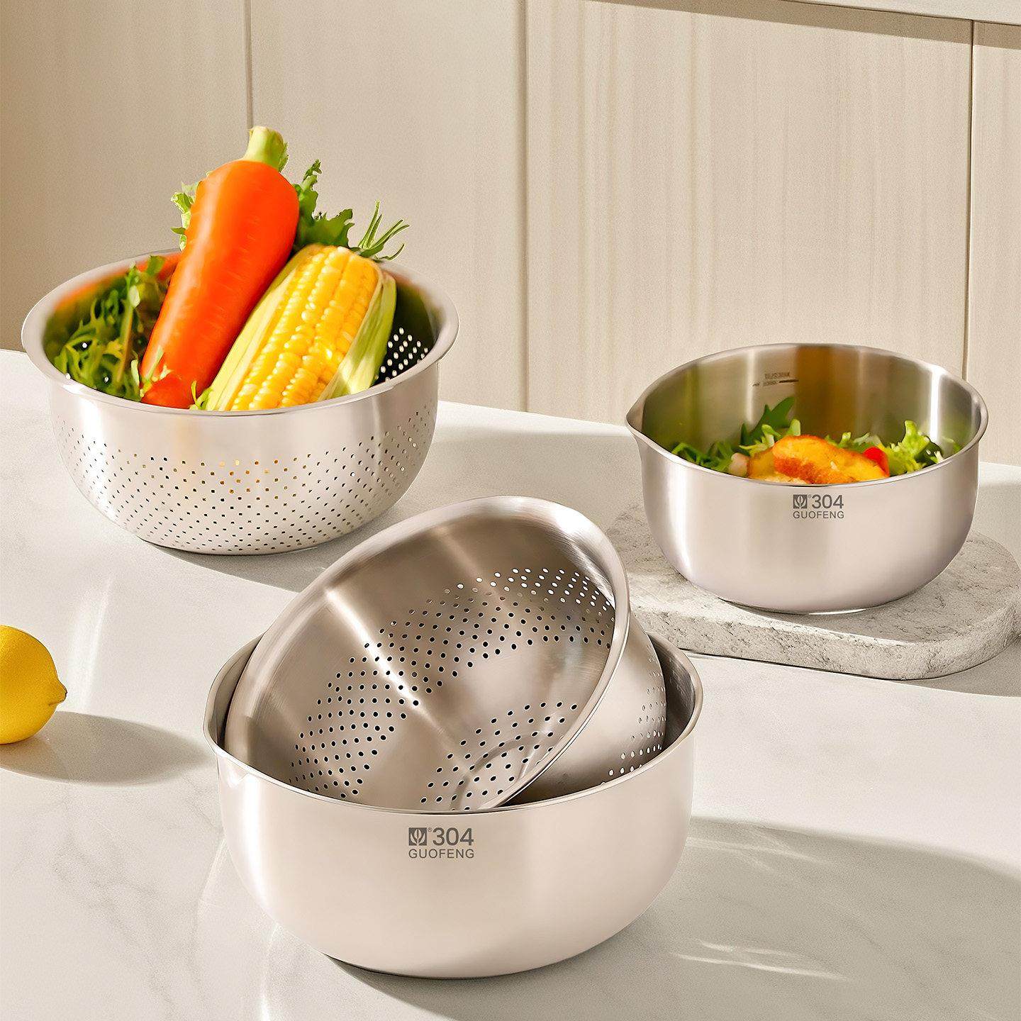 304不锈钢盆沥水篮新款洗菜盆洗米过滤网筛洗水果滤水篮加厚漏盆,淘宝优惠券,粉丝福利购,淘宝优惠卷