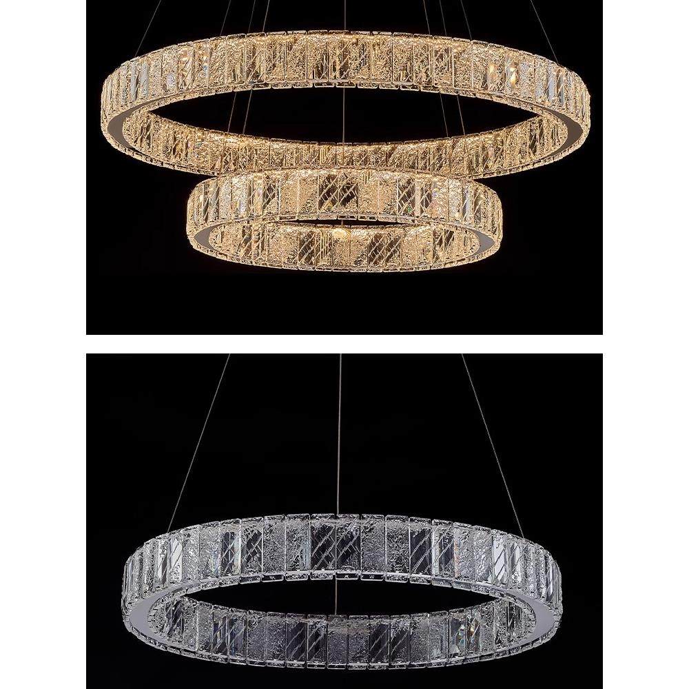 后现代无障碍豪华水晶圆吊灯客厅模型房高端大气卧室餐厅楼梯覆式 - 图3