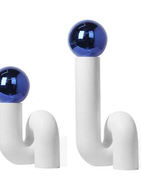 轻奢几何扭曲黑色立体树脂花瓶摆件艺术样板间桌面茶几摆件装饰品