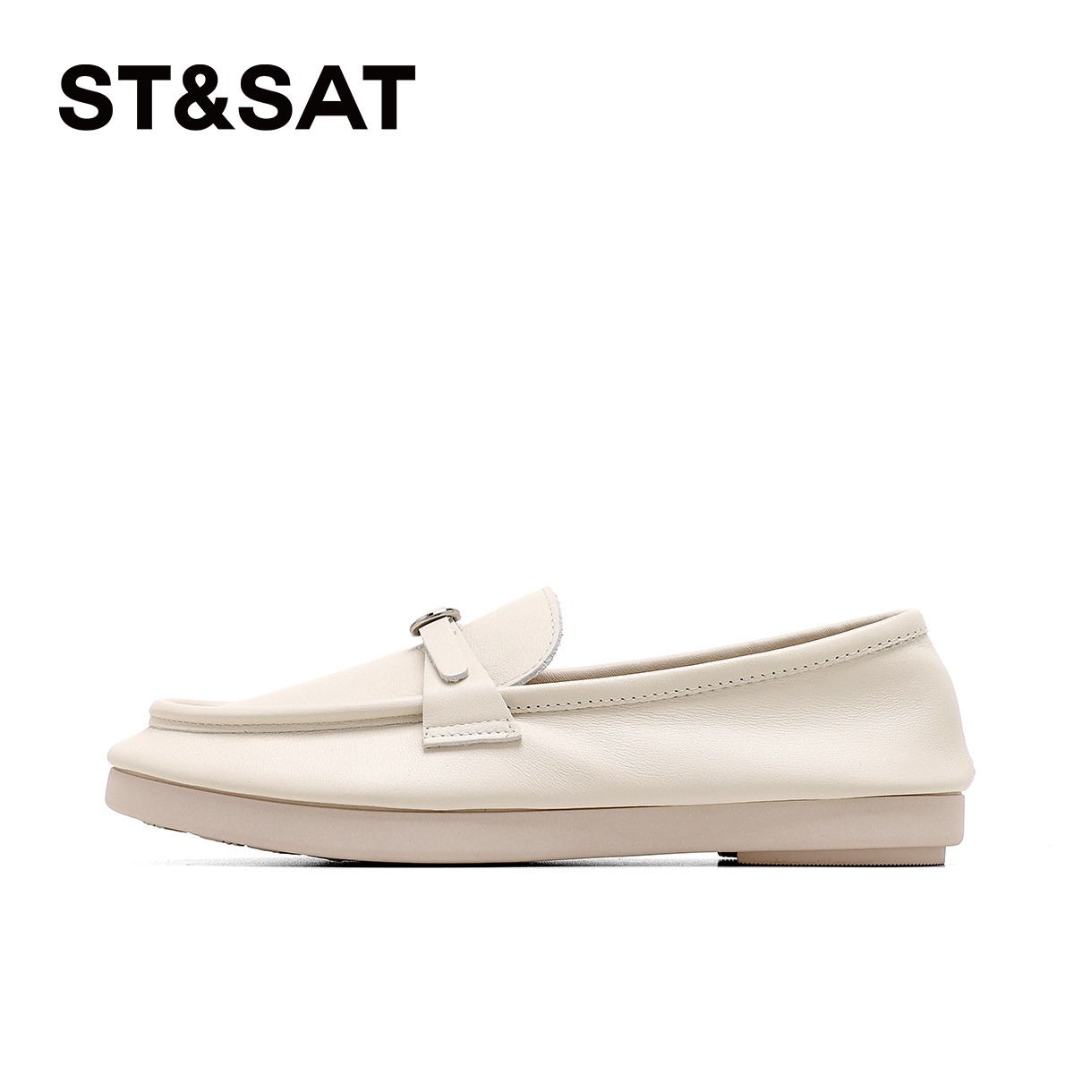 星期六简约一脚蹬乐福鞋女2026春新款平底软底舒适豆豆鞋休闲单鞋,淘宝优惠券,粉丝福利购,淘宝优惠卷