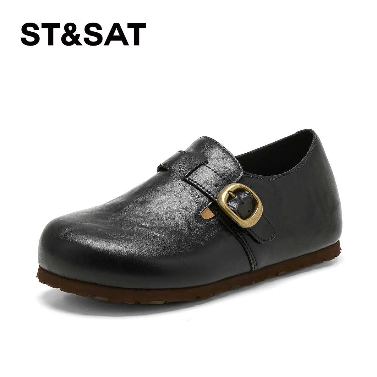 星期六皮带扣全包勃肯鞋女2026春季新款休闲女鞋舒适平底通勤单鞋,淘宝优惠券,粉丝福利购,淘宝优惠卷