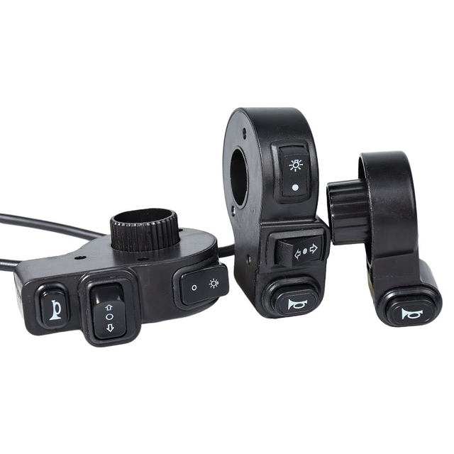 Electric car three-in-one left switch button assembly tricycle battery car headlight horn steering combination accessories