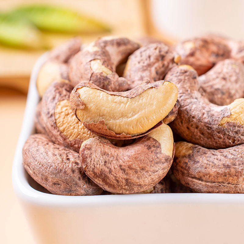 新货特大颗粒紫皮腰果盐焗带皮咸味完整腰果仁干货坚果孕妇可食 - 图3