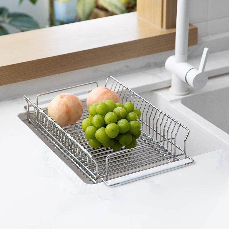 日本霜山304不锈钢可伸缩沥水架水槽碗碟厨房置物架多功能洗菜篮,淘宝优惠券,粉丝福利购,淘宝优惠卷