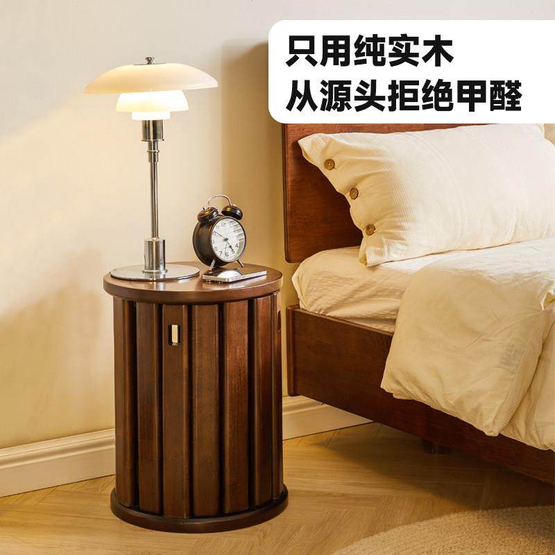 实木床头柜可移动床头边柜卧室边几茶几小桌圆形床头柜替代品创意,淘宝优惠券,粉丝福利购,淘宝优惠卷