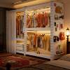 Shelf wardrobe home bedroom rental room clothing storage simple DIY floor-to-ceiling hole plate angle steel hanger
