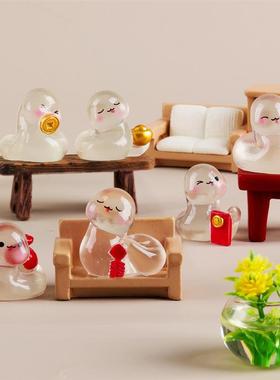 微景观新年可爱夜光小蛇公仔手办饰品配件生肖蛇年车载桌面小爆款