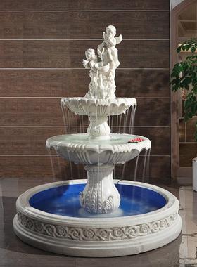 欧式婚礼三层喷泉装饰，庭院大鱼塘流水景观，大众许愿池雕塑装饰