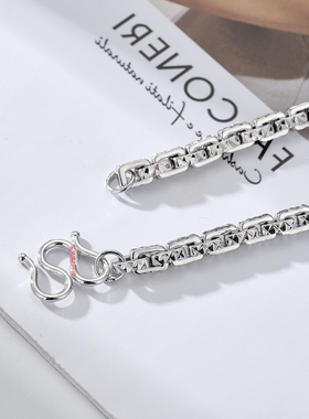 PT950铂金男士四方卡地项链