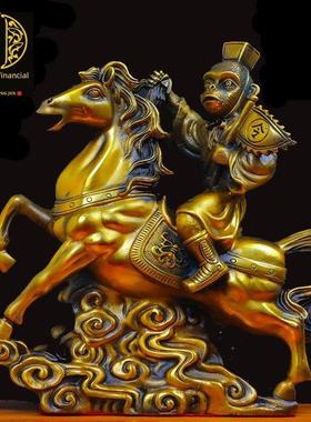 纯铜马上封侯摆件铜马招财生肖猴子客厅店铺办公室家居客厅工艺品