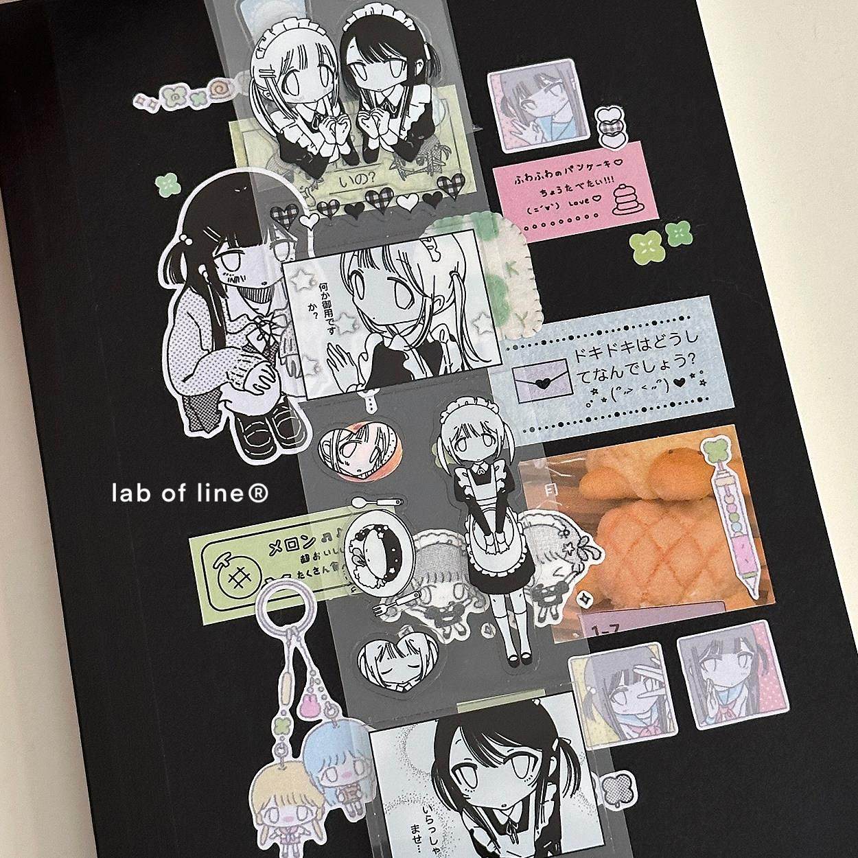 线条研究室 女仆手册 新品切模贴纸卷闪沙黑白漫画胶带拼贴手帐,淘宝优惠券,粉丝福利购,淘宝优惠卷