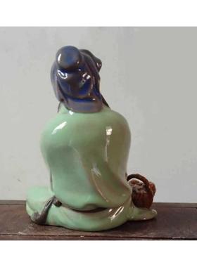 石湾陶艺陶艺圆明盆景假山桌面客厅酒柜茶几创意装饰历史文人诗人