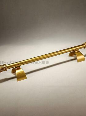 2米 黄铜定海神针摆件黑神话孙悟空如意金箍棒金属伸缩男士手把件