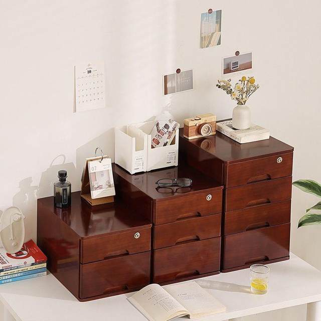 Pure solid desk full-side Wenmugong FFK storage cabinet drawer wooden storage box office desk small cabinet without baggage