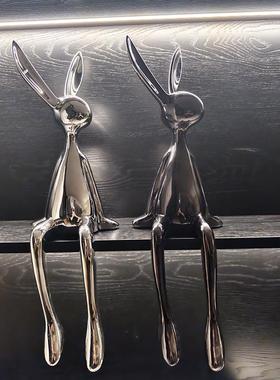 现代极简坐姿兔子摆件客厅电视柜地台高级感装饰品过道酒柜摆设