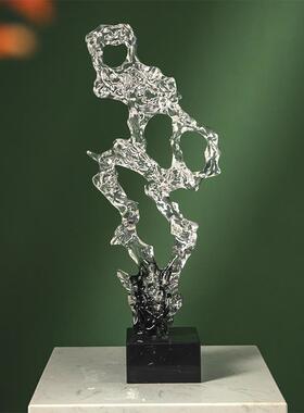 新中式仿真透明太湖石雕塑艺术摆件创意客厅玄关办公室软装装饰品