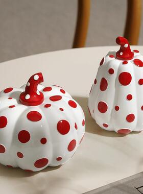 艺术小众北欧波点南瓜摆件客厅桌面电视柜书柜家居装饰品抽象简约