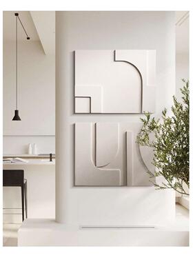 木雕 砂岩设计师简约现装饰画样板间客厅玄关手工挂画