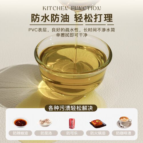 厨房防滑防油防水pvc地垫满铺可擦免洗耐脏大尺寸地毯蓝色灶台垫 - 图1