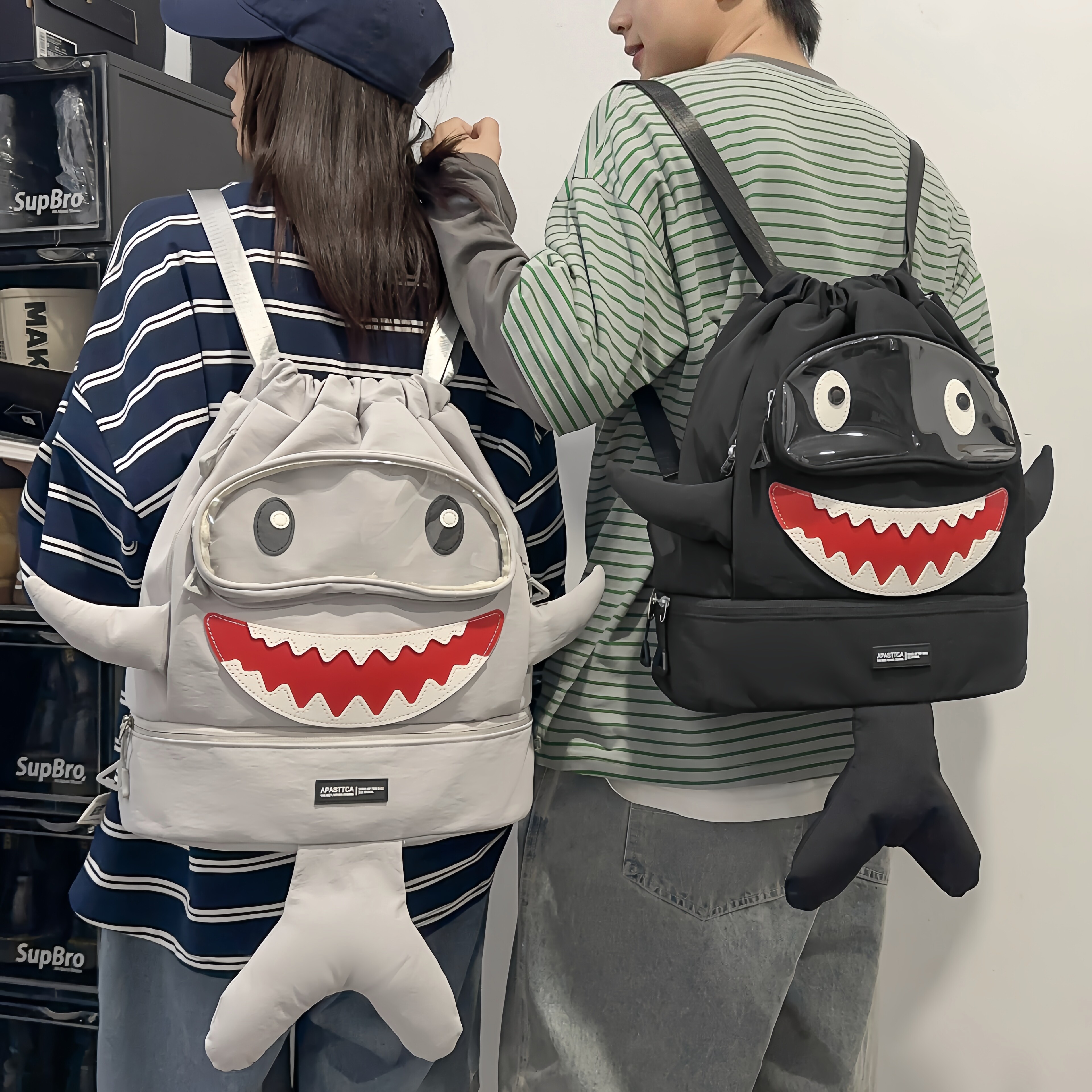 Cat Cat Rabbit Shark Waterproof Large Capacity Sports Backpack