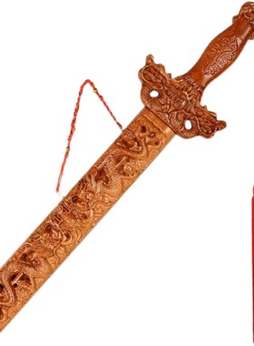 正宗肥城桃木剑木雕朱砂小孩男女挂件门窗摆件