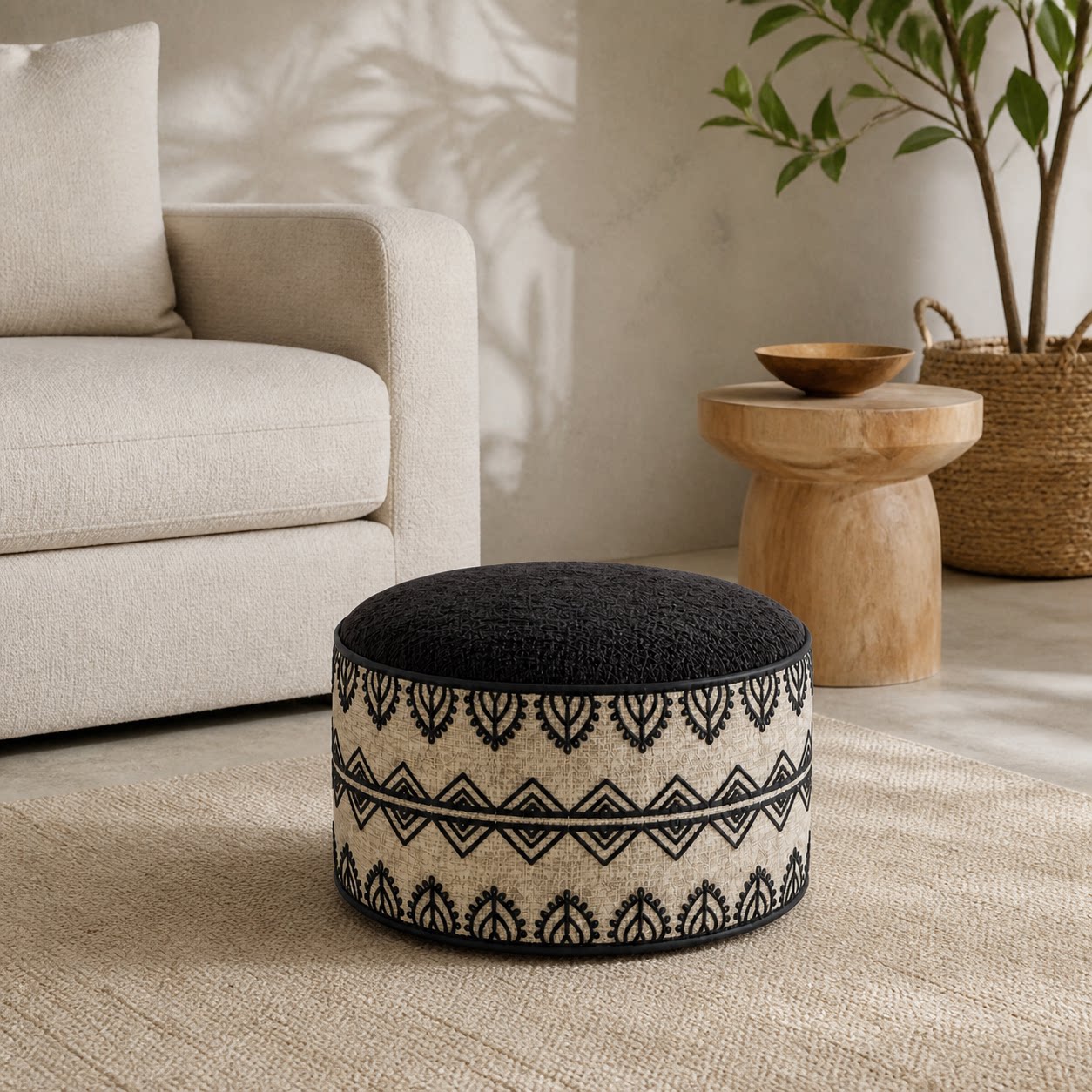 2026 New Moroccan Style Futon Pouf Living Room Bedroom Bay Window Footstool Tatami Floor Cushion Removable and Washable