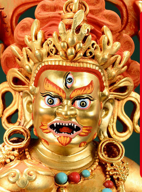 全鎏金《五姓财神》铜《黄财神》《黑财神》《红财神》铜像摆件